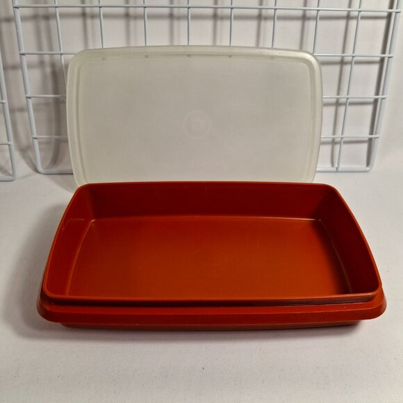 Vintage Collectible Tupperware Deli Bacon Keeper Paprika Red 9.5 x 5.5 x 1.75 In - Picture 8 of 11